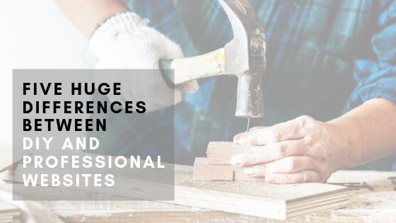 Image contains text that reads "Five Differences Between DIY and Professional Websites".