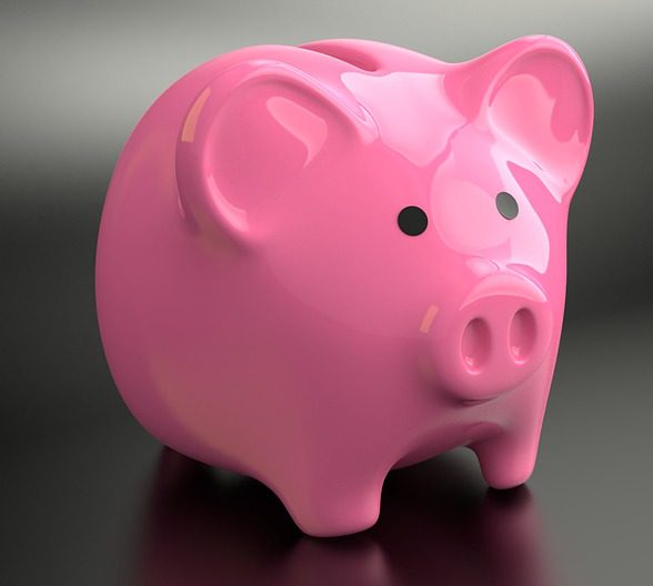 Image contains a pink piggy bank.