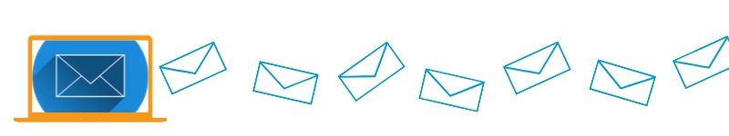laptop-email-sending Image contains a graphic of a laptop sending several emails.